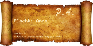 Plachki Anna névjegykártya